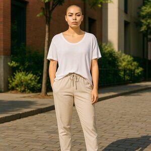 J.Crew 100% Linen Relaxed Tee White Color Size Medium